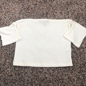 Ribbed Off Shoulder Crop Top